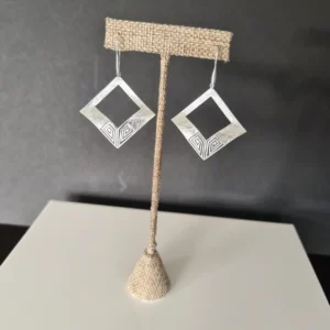 Square silver earrings